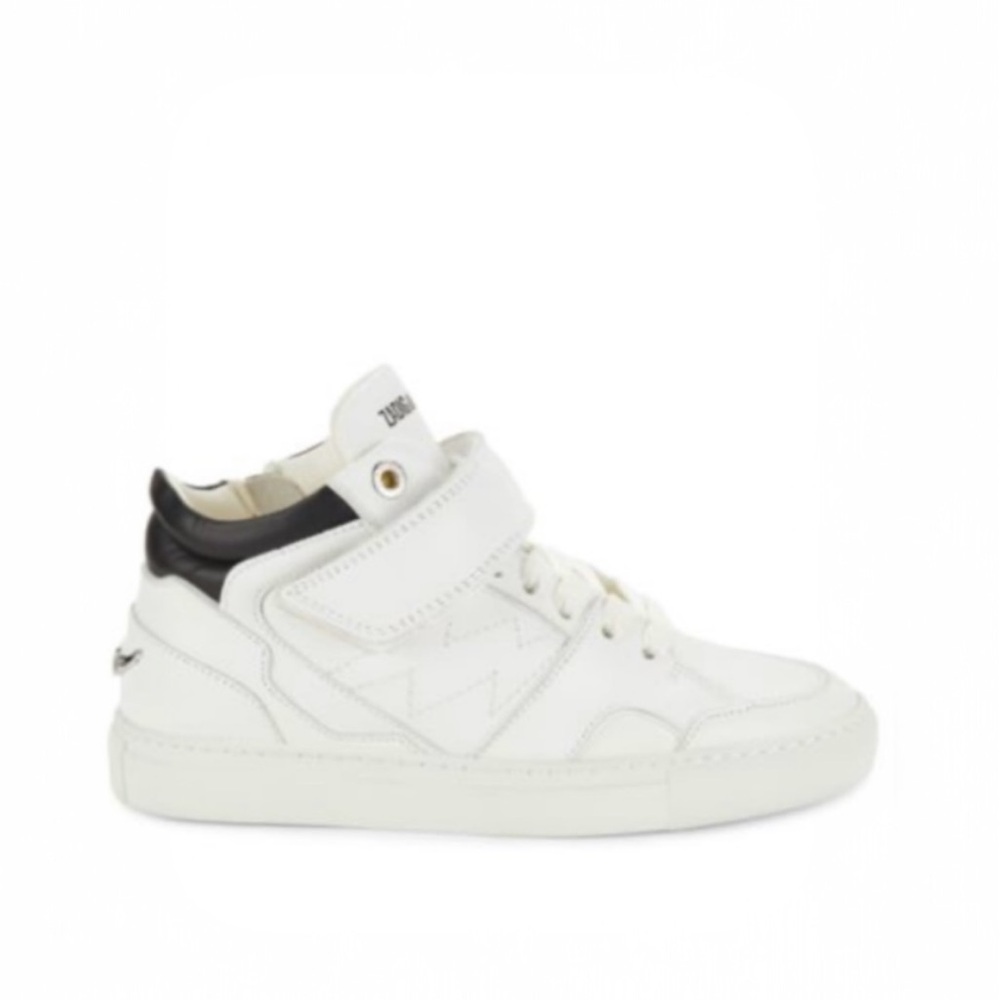 Zadig and Voltaire Flash mid top smooth calfskin sneakers.  New in box size 37